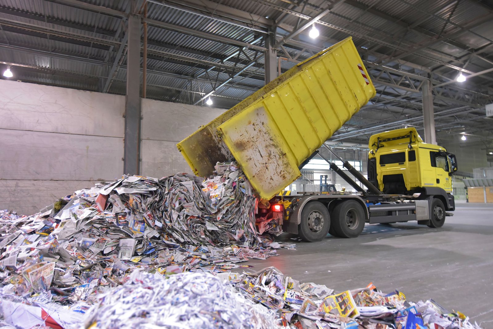 Truck at recycling facility